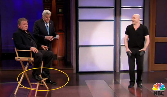 "Captain Kirk" William Shatner wearing Joya shoes in the NBC Studio