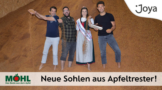 Sustainable Joya soles from apple pomace